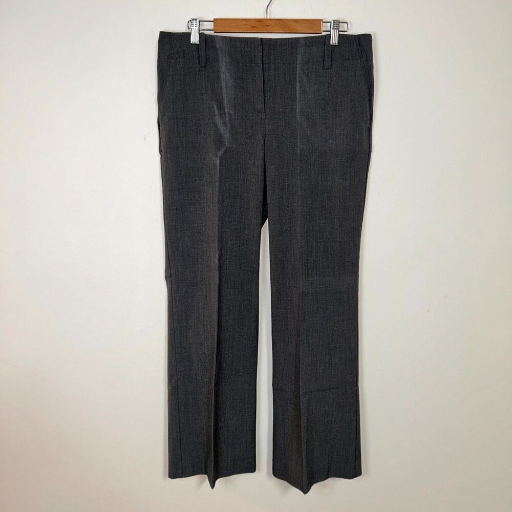 New York & Company Dress Pants Womens 12 Dark Gray Flat Front Business Career